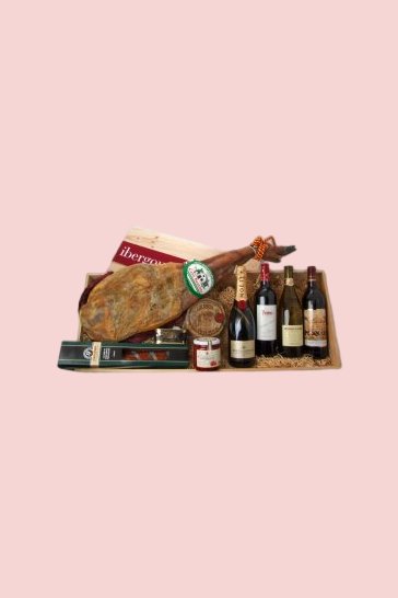 Geschenkkorb Etxenike mit spanischen Jamon serrano Schinken Vorderschinken (ref. 08P04)