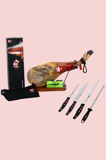 Geschenkkorb Gallardo mit spanischen Jamon serrano Vorderschinken
