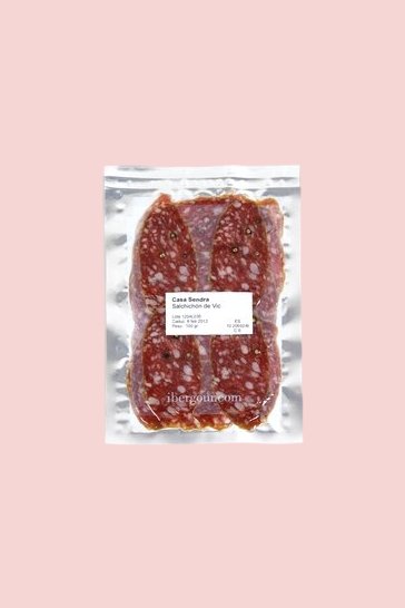 Salchichón Sendra Cular (Salamiwurst) aufgeschnitten