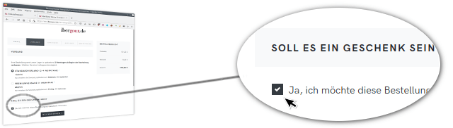 Bildschirm worauf Sie hinweisen das Ihres Bestellung ein Geschenk ist